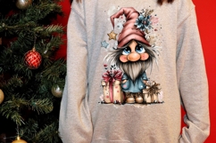 15 PNG Whimsical Cute Christmas Watercolor Gnomes Bundle Product Image 11