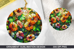 Flower Stained Glass Ornament PNG, Digital Download File Product Image 1