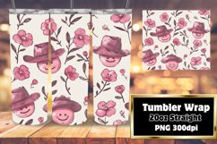Retro Floral Smile Pattern Tumbler Wrap Art 20oz Product Image 1