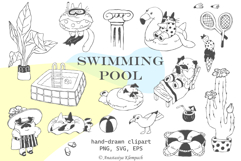 Hand Drawn Swimming Pool Vector Clipart Product Image 1