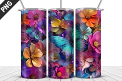 Flowers Tumbler Wrap | Sublimation Design | Tumbler PNG Product Image 1
