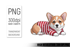 Cute Christmas Dog, Animal Sublimation Clipart PNG Product Image 1