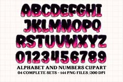 Neon Glitter Alphabet png clipart,neon glitter letter doodle Product Image 5