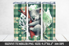 koala Skinny Tumbler 20oz Wrap Design, Animal Tumbler Wrap Product Image 1