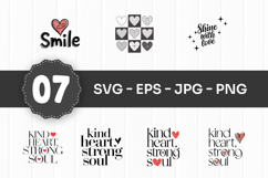 Positive Quote and Heart Icons Design SVG PNG Product Image 1