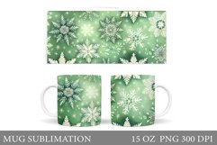 Snowflakes Mug Sublimation. Christmas Mug Design Product Image 1