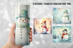 Snowman In Winter Tumbler Wrap Sublimation Designs Product Image 1