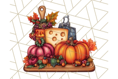 Fall Cottagecore Kitchen Clipart, Cozy Autumn Kitchen PNG Product Image 3