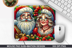 Santa Mouse Pad Sublimation, Christmas Mouse Pad PNG Design Product Image 1
