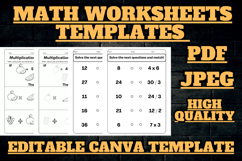 Editable Multiplication and division Math template Product Image 1