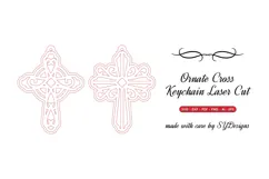 Ornate Cross Keychain SVG | Laser Cut Religious File Product Image 2