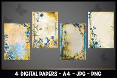 4 Vintage Digital Papers I Junk Journal Page Product Image 2