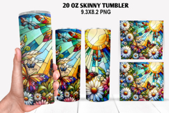 Flower Skinny Tumbler 20oz Wrap Design, Summer Tumbler Wrap Product Image 1