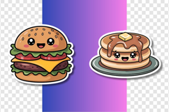 Printable Kawaii Cute Food Stickers Bundle PNG JPG PDF Product Image 2