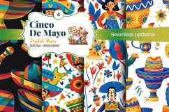 Cinco de Mayo digital paper, fiesta digital paper Product Image 1