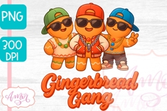 Gingerbread Gang PNG, Funny Christmas PNG for kid&#039;s shirts Product Image 2
