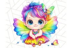 Rainbow Unicorn and Fairy Clipart Cute Fantasy PNG Product Image 3