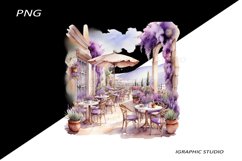 Watercolor Lavender Cafe Clipart Product Image 1