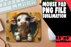 Cute Cow Mouse Pad for Sublimation PNG Product Image 1