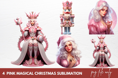 Pink Magical Christmas Sublimation Clipart Product Image 1