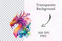 Watercolour Fantasy Dragon Clipart Product Image 2