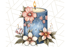 Blue Cottagecore Kitchen Clipart, Vintage Country Floral Png Product Image 3