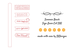 Summer Beach Sign Laser Cut SVG - Tropical Signpost Product Image 2