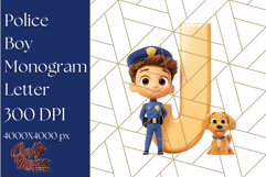 Police Officer Boy Letter J Clipart | Cop Alphabet PNG Product Image 1
