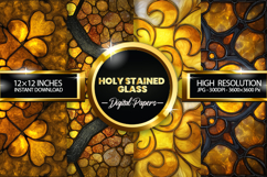Holy Stained Glass Digital Papers - 04 variations Product Image 1