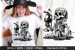Melting Skeleton SVG Design - Skeleton T shirt Design Product Image 1