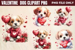 Valentine Dog Clipart PNG Product Image 1