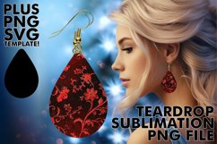 Shimmering Red Teardrop Earrings Product Image 1