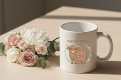 Highland Mama Png, Highland Cow Mom Png, Cute Cow and Calf Product Image 3