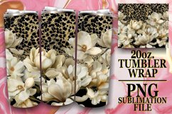 Sparkling Leopard Flower Tumbler Design: Sublimation - 20oz Product Image 1