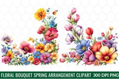 Floral bouquet spring Clipart, Watercolor Floral Clipart Product Image 1