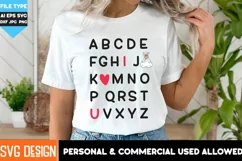 ABCd I Love U Alphabet SVG Valentine's Day SVG Cut File Product Image 2