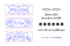 Welcome Wall Decor Laser Cut SVG - Decorative Home Sign Product Image 2