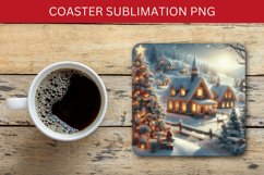 square coaster - christmas winter village Product Image 1