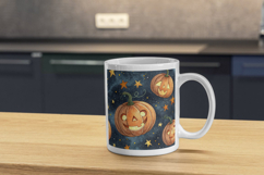 Funny Pumpkin Starry Night Seamless Pattern, Digital Paper Product Image 11