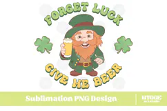 Happy St Patrick's Day PNG DTF Irish Lucky Leprechaun Beer Product Image 1
