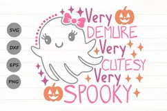 Very Demure Very Cutesy Very Spooky Svg, Halloween Ghost Svg Product Image 1