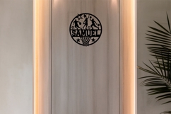 Basketball Round Name Sign SVG Laser Cut Product Image 4