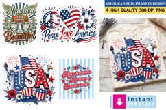 4th of July Shirt Design,USA Patriotic Sublimation Design Product Image 1