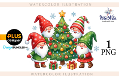 Watercolor Christmas gnomes, Christmas Gnomes Product Image 1