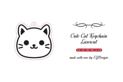 Cute Cat Keychain Lasercut - Laser Cut File Product Image 2