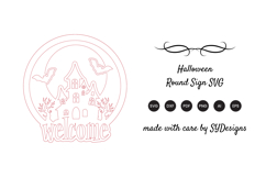 Halloween Round Sign Laser Cut SVG Product Image 2