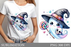 Cute Ghost Sublimation. Cute Ghost T-Shirt Design Product Image 1