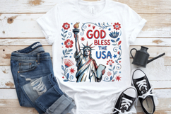God Bless the USA PNG T-Shirt|4th of July PNG Sublimation Product Image 6