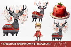 Christmas Hand Drawn Style Clipart Sublimation Product Image 1