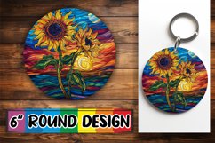 Colorful Vintage Bloom Sublimation Set - Round Design Product Image 1
